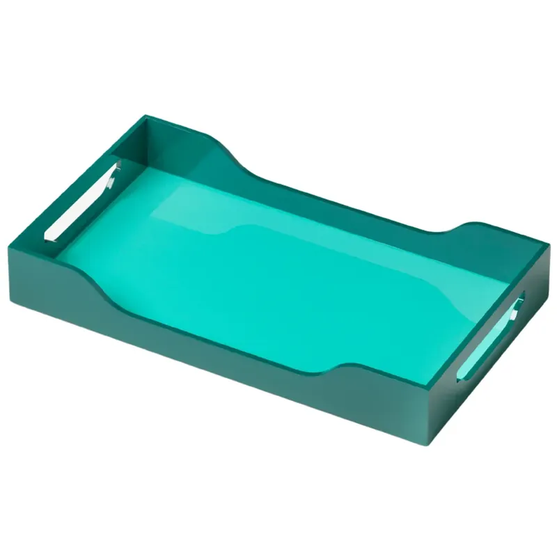 Begränsat antal Swell Lackerad bricka Turquoise/Green 42x27 cm